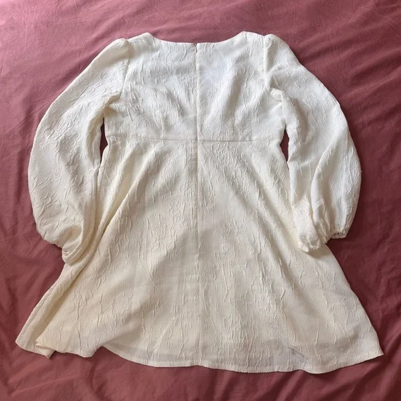 Sachin & Babi BHLDN Rhinebeck Size 14 Ivory Textured Floral Square Neck Wedding - Picture 6 of 7